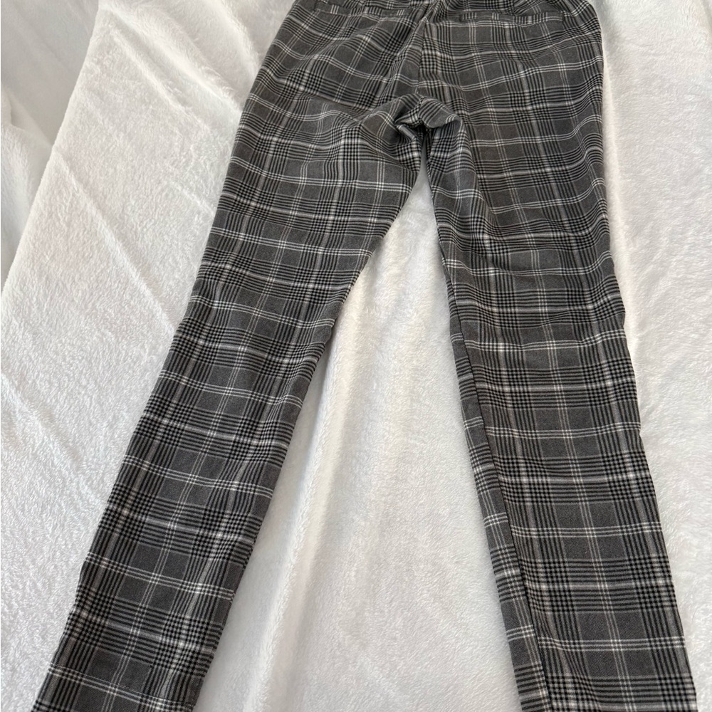 HOLLISTER Ultra High Rise Black Grey White Plaid Stretch Skinny Pants S - Picture 6 of 7